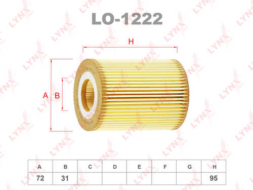 LYNX LO-1222 Фильтрующий элемент масла! MB W164/W203/W204/W211/W221/W251/S211/Viano/Sprinter 3.0CDI 05>;Масляный фильтр