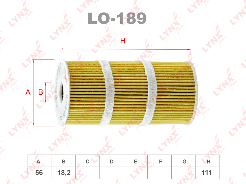 LYNX LO-189 Фильтр масляный MB C180D-200D(W205) 14> / Vito(W447) 1.6D, NISSAN Qashqai(J11) 13> X-Trail(T