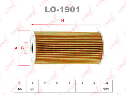 LYNX LO-1901 Фильтр масляный