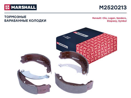 MARSHALL M2520213 Колодки барабанные! Renault Logan I 04> / Clio II 98> / Sandero I 09> / Symbol II 08>;Торм. колодки