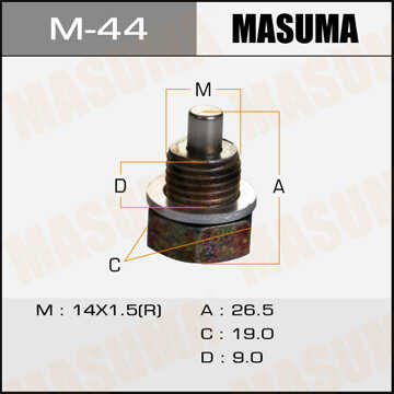 MASUMA M44 Пробка сливная! с магнитом 14x1.5 Mazda