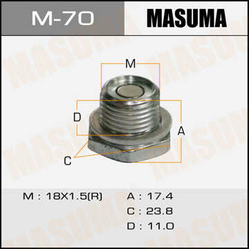 MASUMA M-70 Пробка сливная АКПП! с магнитом Toyota