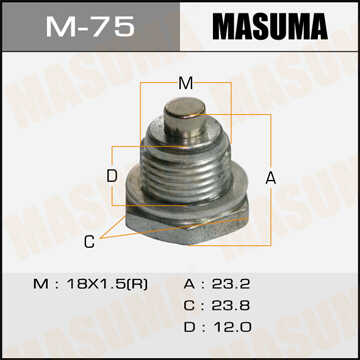 MASUMA M-75 Пробка сливная АКПП! с магнитом Mitsubishi