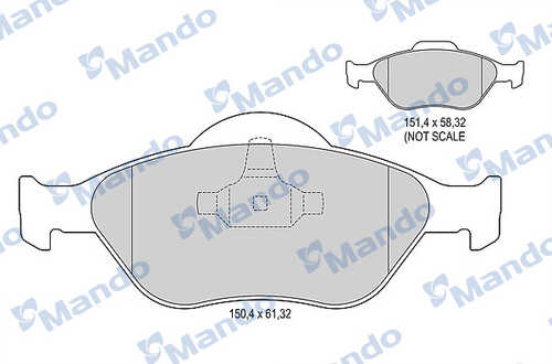 MANDO MBF015145 Комплект тормозных колодок, дисковый тормоз