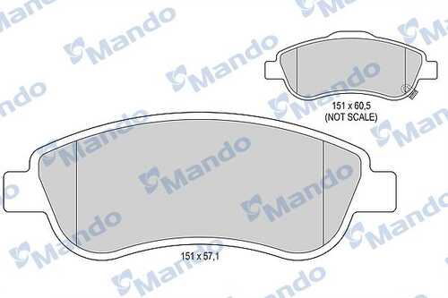 MANDO MBF015249 Комплект тормозных колодок, дисковый тормоз