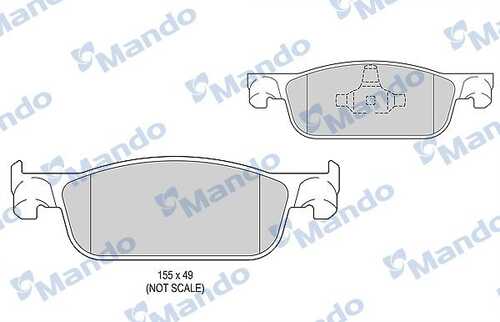 MANDO MBF015302 Колодки дисковые передние! Renault Clio, Dacia Logan II/Sandero II 1.2i/1.6i/1.5dCi 12>