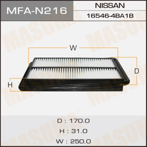 MASUMA MFAN216 Фильтр воздушный! Nissan Qashqai /X-trail 1.6DCI 13>