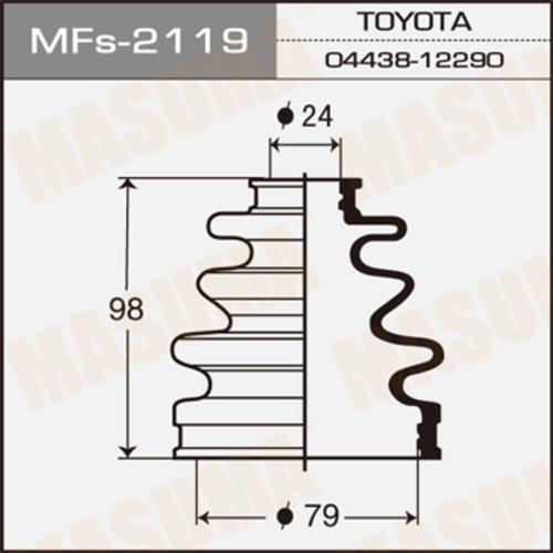 MASUMA MFS2119 Комплект пыльника ШРУСа нар.! силикон Toyota Carina/Celica/Camry/Corolla/Starlet/RAV-4