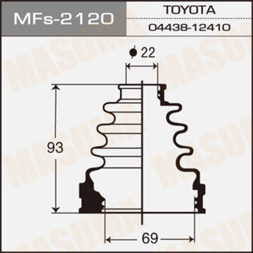 MASUMA MFS2120 Пыльник ШРУСа внутр.! силикон Toyota Carina/Celica/Camry/Corolla/Starlet/RAV-4