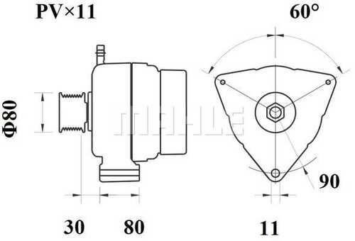 MAHLEKNECHT MG 793 Генератор 28V, 80A шкив Omn MB Actros