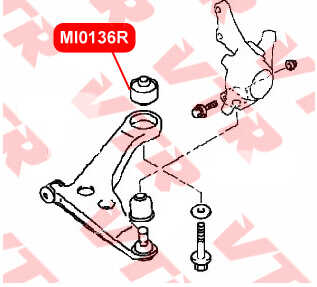 VTR MI0136R САЙЛЕНТБЛОК РЫЧАГА ПЕРЕДНЕЙ ПОДВЕСКИ, ЗАДНИЙ, УСИЛЕННЫЙ