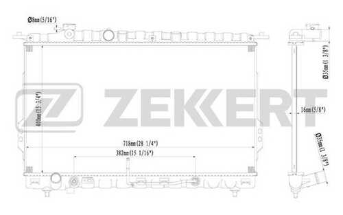 ZEKKERT MK-1120 Радиатор охл. дв. Hyundai Sonata III 98- Sonata IV 01- Kia Magentis 00-
