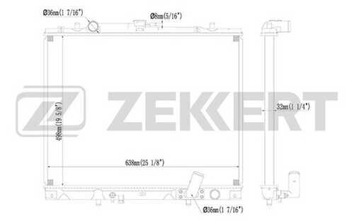 ZEKKERT MK1218 Радиатор охл. дв. Mitsubishi L200 III 01- Pajero Sport 98-
