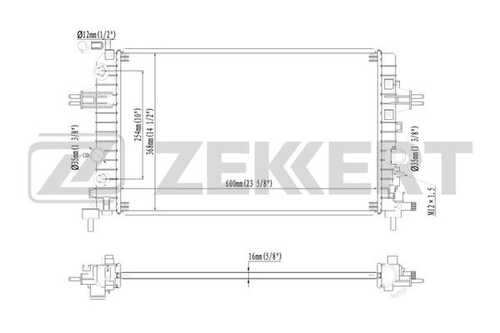 ZEKKERT MK-1540 Радиатор охл. дв. Opel Astra H 04- Zafira B 05-