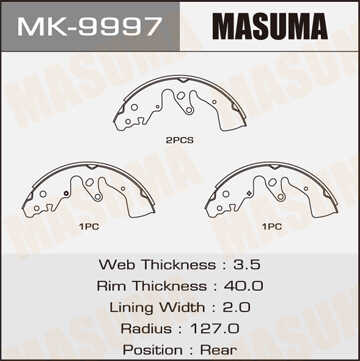 MASUMA MK-9997 Колодки барабанные ручника! Suzuki Grand Vitara 05>