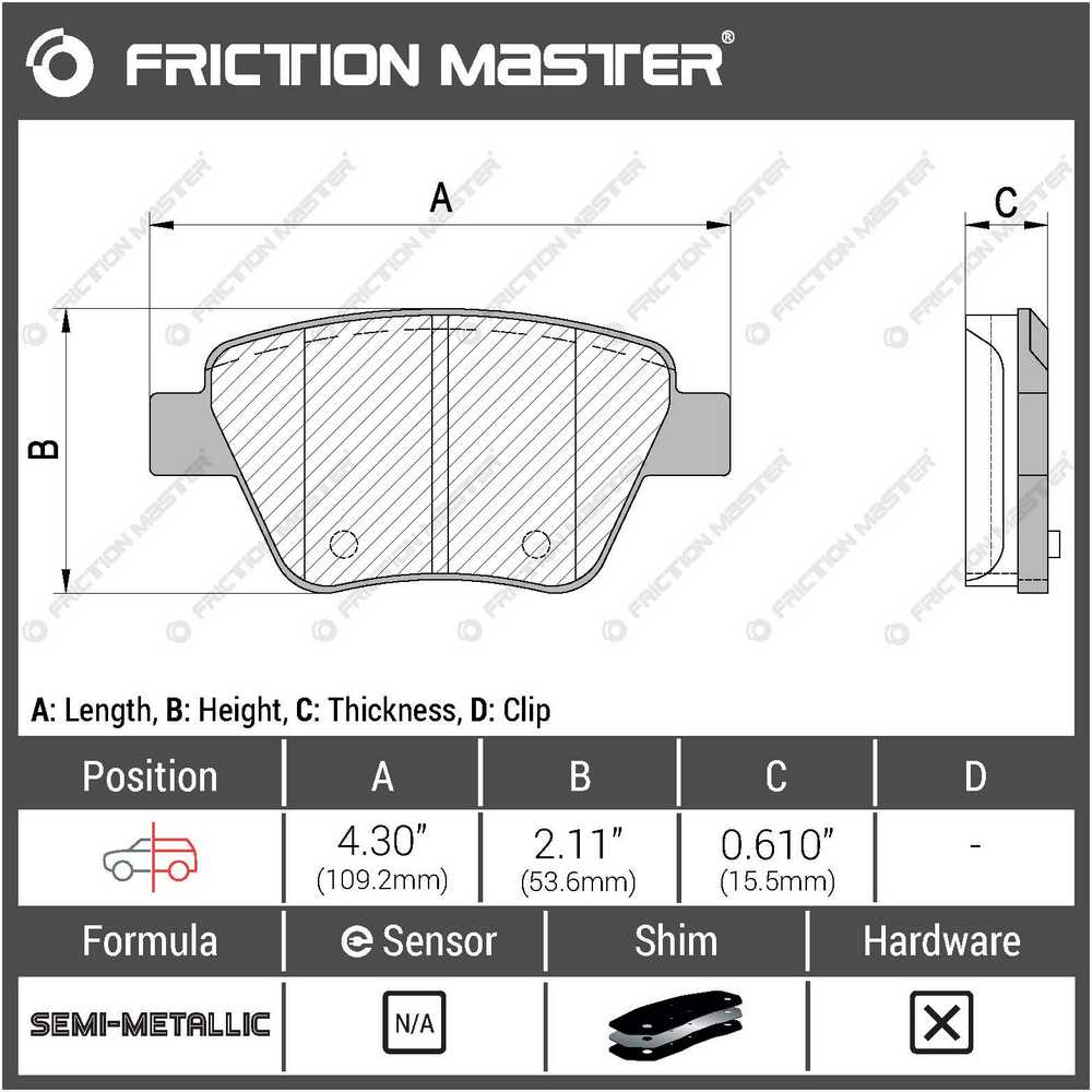 FRICTIONMASTER MKD1456 Колодки тормозные дисковые задние