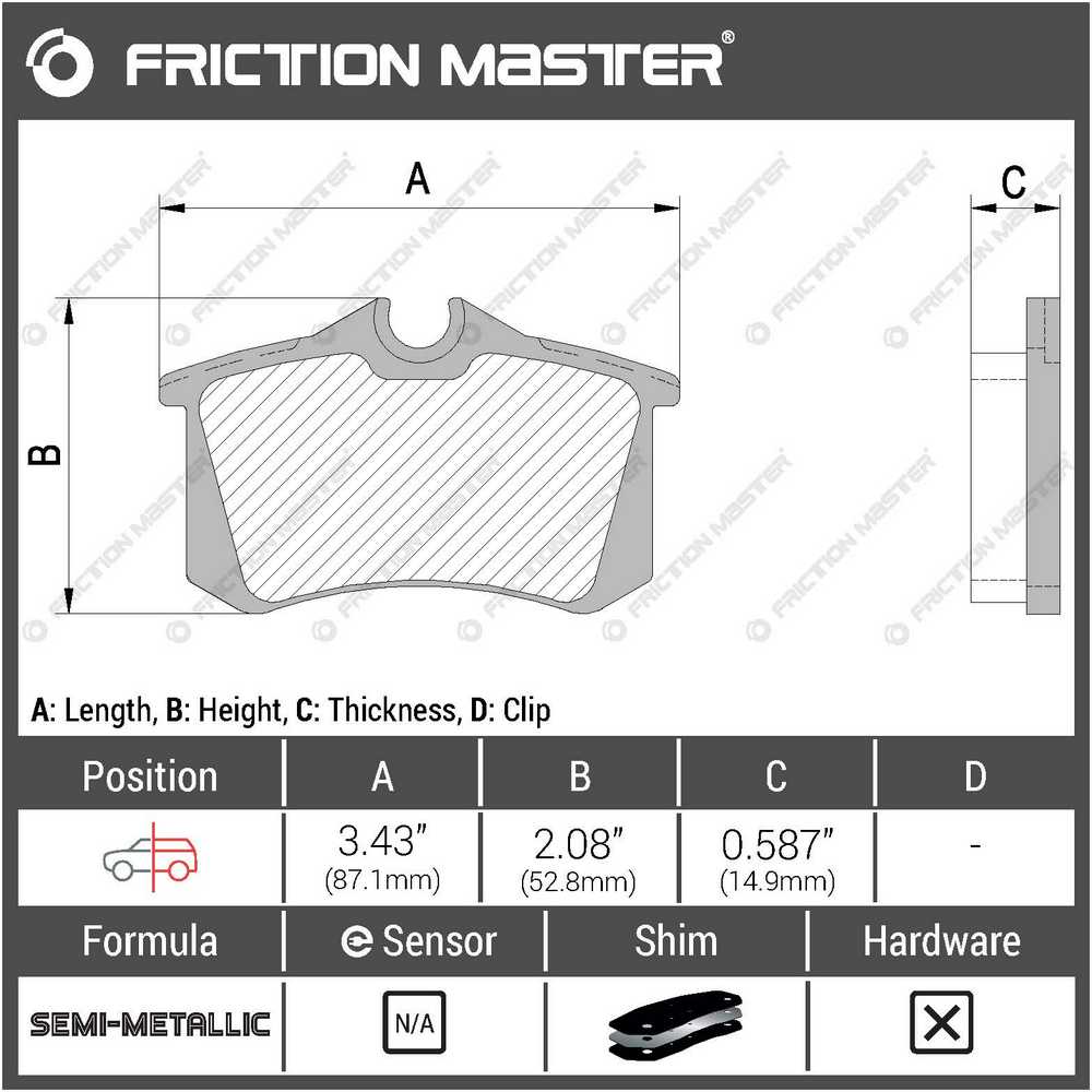 FRICTIONMASTER MKD340 Томозные колодки дисковые зад.