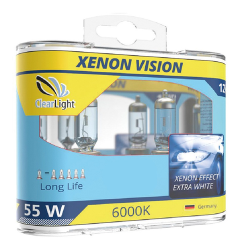 CLEARLIGHT MLH11XV Лампа! галогеновая 12V H11 55W PGJ19-2 6000K (бокс 2шт) Xenon Vision