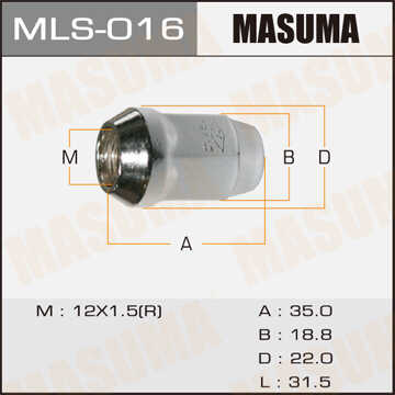 MASUMA MLS016 Гайка крепления колеса! M12x1.5 ключ 19