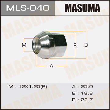MASUMA MLS040 Гайка колесная м12х1.25! Suzuki