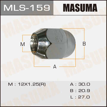 MASUMA MLS159 Гайка колесная! M12x1.25 ключ 21 Nissan