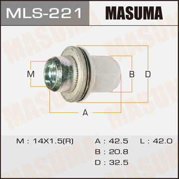 MASUMA MLS221 Гайка колеcная! M14x1.5 Nissan Patrol 10-14, Infiniti QX56 10-13
