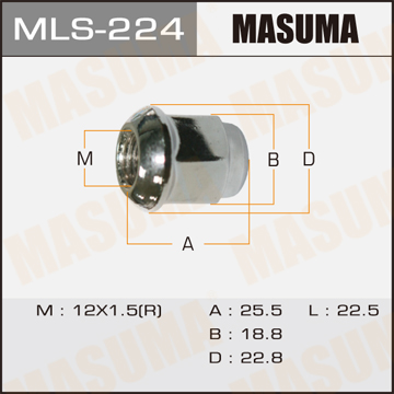 MASUMA MLS224 Гайка колесная! M12x1.5 Honda