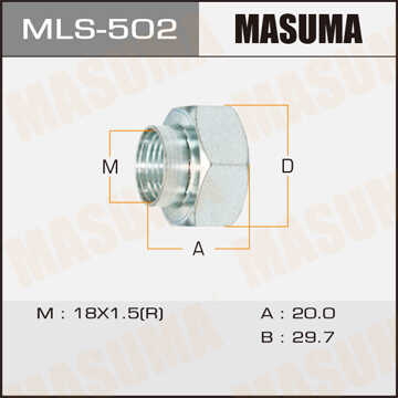 MASUMA MLS502 Гайка ШРУСа! 18x1.5x19/30