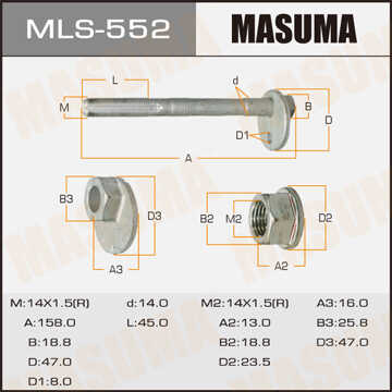 MASUMA MLS552 Болт разавала! Toyota Land Cruiser Prado 120 03>