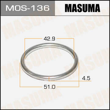 MASUMA MOS-136 Кольцо уплотнительное глушителя! Nissan 100NX/AD/Almera/Almera Tino;Кольцо глушителя 43х51.5х4 уп. 5шт