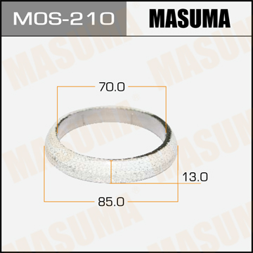 MASUMA MOS210 Кольцо уплотнительное! (м) 70x85x13 Nissan Primera 1.8/2.0 02>;Кольцо уплотнительное глушителя