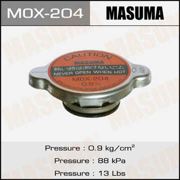 MASUMA MOX204 Крышка радиатора! (м) 0.9бар Mitsubishi Pajero 82-88, Toyota Century 87-97
