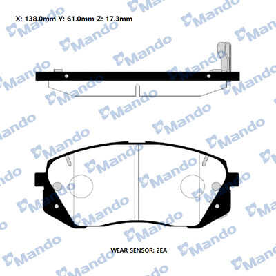 MANDO MPK45 Колодки дисковые передние! Kia Optima JF 2.0 16>