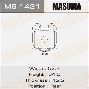 MASUMA MS-1421 Колодки дисковые з.! Lexus GS300/400 97>/IS200/300 01>