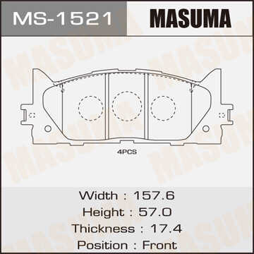 MASUMA MS1521 Колодки дисковые передние! Toyota Camry/Avalon 06>