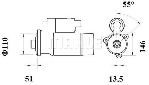 MAHLEKNECHT MS 759 Стартер! 24V 5.5KW 12 зубьев DAF CF85IV/XF105