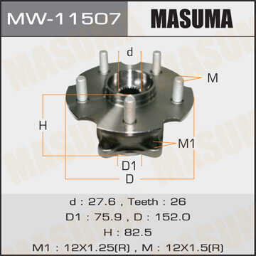 MASUMA MW11507 Ступица задняя! Toyota Auris/Rav 4 05>