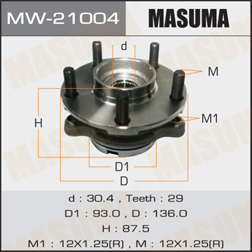 MASUMA MW21004 Ступица в сб.! перед. Nissan Murano 03>/Teana 03-08