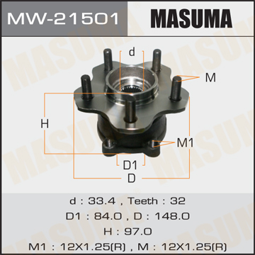 MASUMA MW21501 Ступица задняя! Nissan 370Z, Infiniti EX/FX 3.5-5.0 03-13