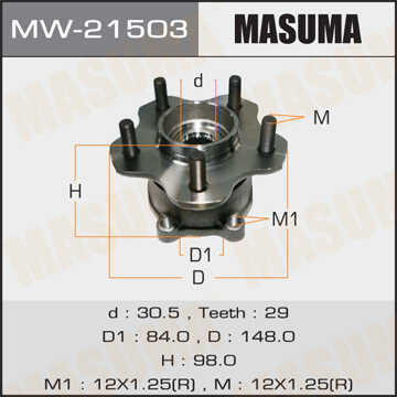 MASUMA MW21503 Ступица задняя! Nissan Murano 03-09