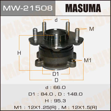 MASUMA MW21508 Ступица задняя! Nissan Teana 2.5/3.5 08>