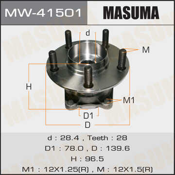 MASUMA MW41501 Ступица в сб.! задн. Mazda CX-7 06>