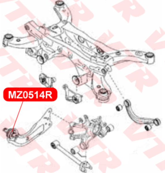 VTR MZ0514R Сайлентблок продольного рычага задней подвески