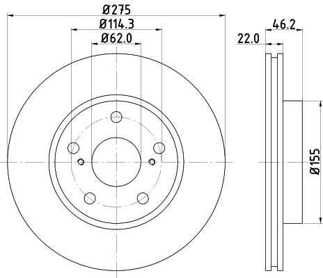 NISSHINBO ND1022K Диск тормозной передний! Toyota Auris/Corolla 1.3/1.4/1.6 VVTi 07>