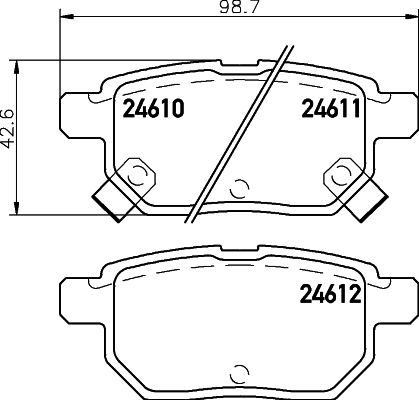 NISSHINBO NP1020 Колодки дисковые задние! Toyota Auris 1.4VVT-i -2.2D 07>/Yaris 1.0VVT-i 06>