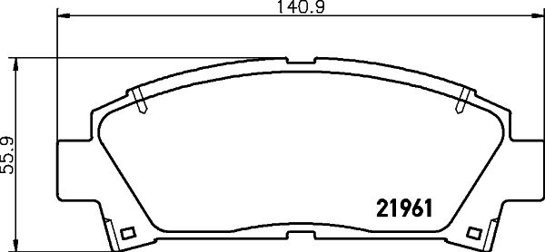 NISSHINBO NP1077 Колодки дисковые передние! Toyota Carina E 1.6-2.0D 93-97/Avensis 1.6i-2.0TD 97-00