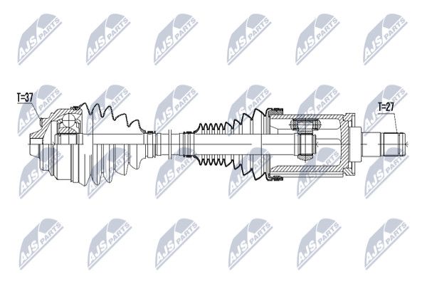 NTY NPW-BM-045 Полуось BMW XDRIVE 5 GT F07, F07N 09-, 7 F01, F02, F03, F04 09- /LEWA, PRZEDNIA