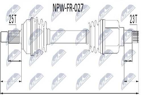 NTY NPWFR027 Полуось приводная