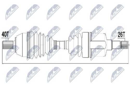 NTY NPWFR050 Привод левый! МКПП, 604mm Ford Mondeo IV 1.8/2.0TDCi 07>