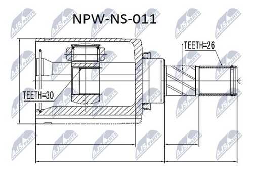 NTY NPW-NS-011 ШРУС внутренний левый комплект! Nissan Qashqai/Qashqai+2 1.6 07>